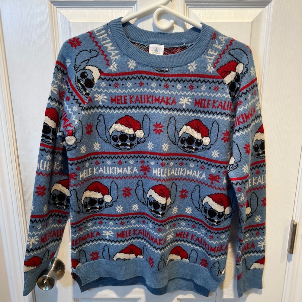 Disney Blue Stitch Holiday Sweater